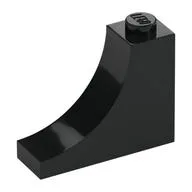 Brick Curved 1 x 3 x 2 Inverted [Inside Bow], Black