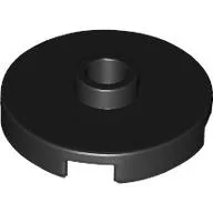Plate Special Round 2 x 2 with Center Stud (Jumper Plate), Black
