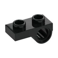 Plate Special 1 x 2 with Pin Hole Underneath, Black