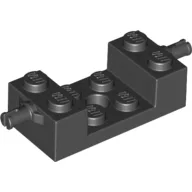 Brick Special 2 x 4 with Wheels Holder, Single Slit with 2 x 2 Recessed and Hole, Black