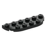 Plate Round Corners 2 x 6 Double, Black