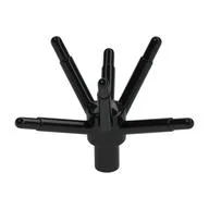 Plant, Flower Stem with Bar and 6 Stems, Black