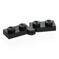 Hinge Plate 1 x 4 Swivel Top / Base - Hollow Clip [Complete Assembly], Black