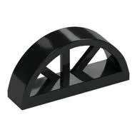 Window 1 x 4 x 1 2/3 with Spoked Rounded Top, Black