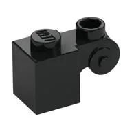 Brick Special 1 x 1 with Scroll with Open Stud, Black