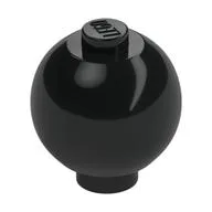 Brick Round 2 x 2 Sphere with Stud [Plain], Black