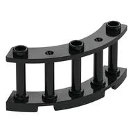 Fence Spindled 4 x 4 x 2 Quarter Round with 3 Studs, Black