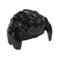 Hair Short Swept Back with Sideburns and Widow's Peak, Black