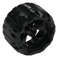 Wheel 37mm D. x 22mm, Pin Hole, Black