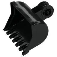 Duplo Front End Loader Bucket with Locking Ring - 7 Teeth, Black