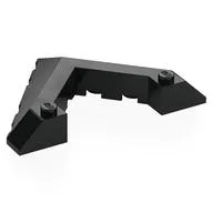 Brick Wedged, Sloped 45° 6 x 8 with Pointed Cutout, Black