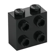 Brick Special 1 x 2 x 1 2/3 with 4 Studs on 1 Side, Black