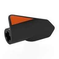 Technic Panel Fairing #7 3L Very Small Smooth, Side A with Orange Stripe Print, Black