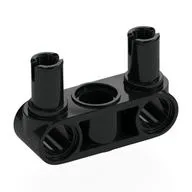 Technic Pin Connector Hub Perpendicular 3L with 2 Pins, Black