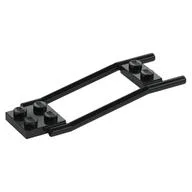 Animal / Creature Accessory, Horse Hitching, 1 x 2 Plate and 2 x 2 Plate [Studded], Black