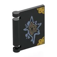 Book Cover with Gold Decorations, Sand Blue/Tan Shapes (Stabbed Tom Riddle Diary) Print, Black