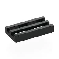 Tile Special 1 x 2 Grille with Bottom Groove, Black