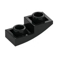 Brick Curved Inverted 2 x 1, Black