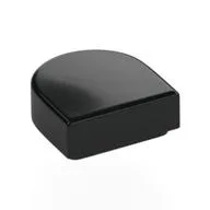 Tile Round 1 x 1 Half Circle, Black