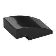 Brick Curved 3 x 2 No Studs, Black