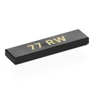 Tile 1 x 4 with Tan '77 RW' Print, Black