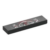 Tile 1 x 4 with Dashboard Print, Black