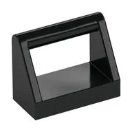 Tile Special 1 x 2 with Handle, Black