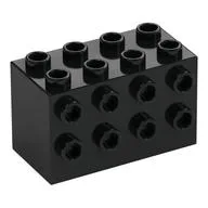 Brick Special 2 x 4 x 2 with Studs on Sides, Black