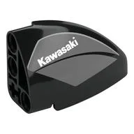 Technic Panel Round Corner 5 x 3 x 2 Left with 'Kawasaki' Print, Black