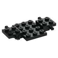 Vehicle Base 4 x 7 x 2/3 with 3 x 4 Recessed, Wheel Pins, Black