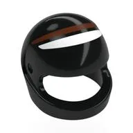 Helmet, Standard with Reddish Brown/White Eyes Print (Eye), Black