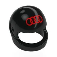 Helmet, Standard with Red Audi Logo Print, Black