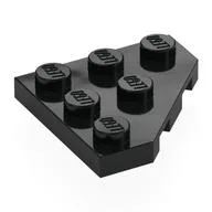 Wedge Plate 3 x 3 Cut Corner, Black