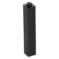 Brick 1 x 1 x 5 with Solid Stud, Black