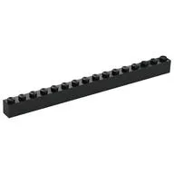 Brick 1 x 16, Black