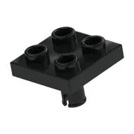 Plate Special 2 x 2 with Pin on Bottom, Black
