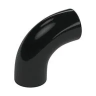 Brick Round 1 x 1 diameter Tube with 90 Degree Elbow (2 x 2 x 1) and Axle Holes (Crossholes) at each end, Black