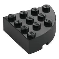 Brick Round Corner 4 x 4 Full Brick, Black