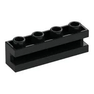 Brick Special 1 x 4 with Groove, Black