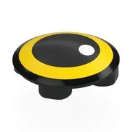 Plate Round 2 x 2 with Rounded Bottom with Eye, Yellow Iris, White Pupil Print, Black