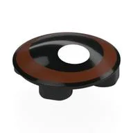 Plate Round 2 x 2 with Rounded Bottom with Eye, White Pupil, Reddish Brown Iris Print, Black