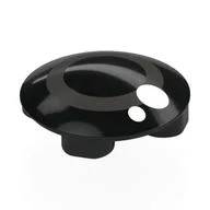 Plate Round 2 x 2 with Rounded Bottom with Dark Bluish Grey Circle, White Dots (Eye) Print, Black