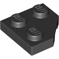 Wedge Plate 2 x 2 Cut Corner, Black