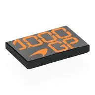 Tile 2 x 3 with Orange '1.000 GP' Print, Black