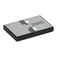 Tile 2 x 3 with Illager Face, Dark turquoise Eyes Print, Black