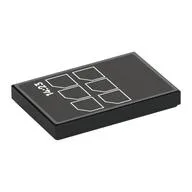 Tile 2 x 3 with Silver Border, White '14:23', Cut Squares Print, Black