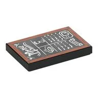 Tile 2 x 3 with Black Chalkboard, Reddish Brown Wooden Frame, 'Menu', Soup, Challis Print, Black