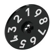 Technic Disc 3 x 3 with White '1 2 3 4 5 6 7 8 9' Print, Black