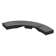 Tile 4 x 4 Curved, Macaroni, Black