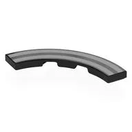 Tile 4 x 4 Curved, Macaroni with Silver Stripes Print, Black